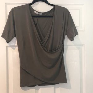 Olive green short sleeve top